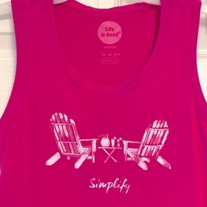LIFE IS GOOD Pink Sleeveless Scoop Neck “Simplify” Blouse XS